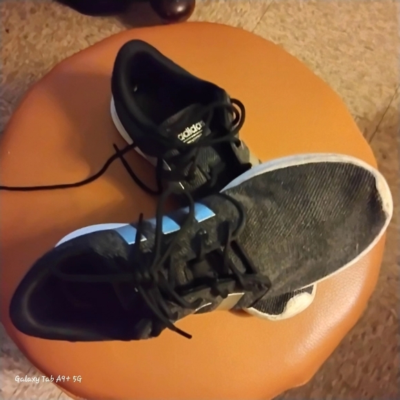 Adidas Women's Black/Silver Cloudfoam Black Laced Athletic Sneakers - Picture 6 of 8